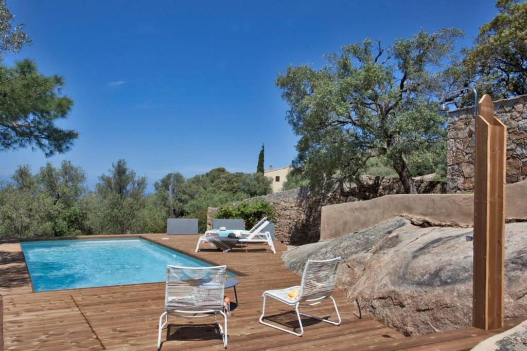 Villa Bodri, Maison En Pierre Avec Vue Mer Et Piscine Chauffee LʼÎle-Rousse Kültér fotó