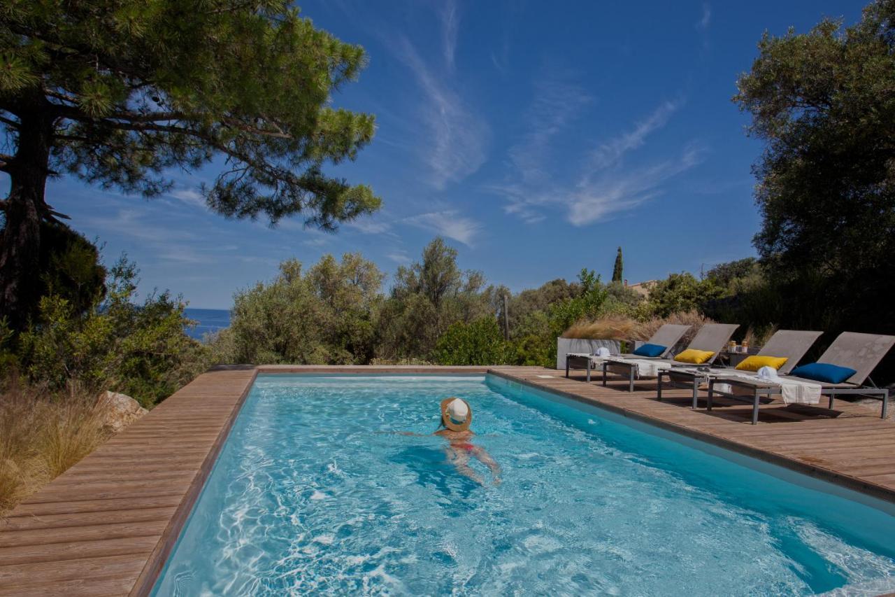 Villa Bodri, Maison En Pierre Avec Vue Mer Et Piscine Chauffee LʼÎle-Rousse Kültér fotó