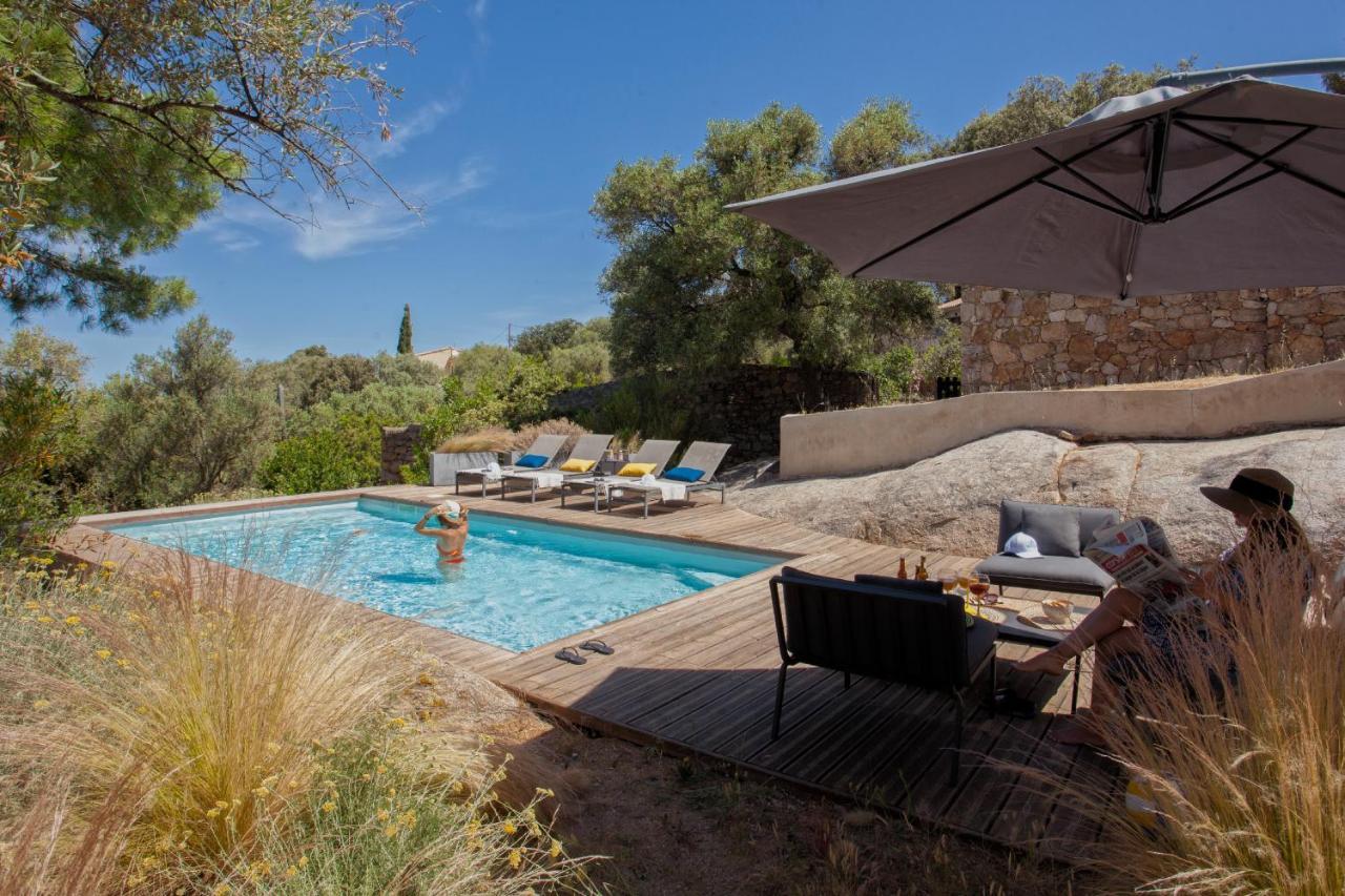 Villa Bodri, Maison En Pierre Avec Vue Mer Et Piscine Chauffee LʼÎle-Rousse Kültér fotó